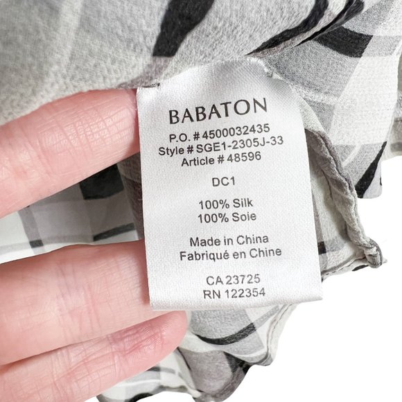 Aritzia 100% Silk Babaton Beau Wrap Draped Plaid Oversized Blouse Shirt Top - L - Picture 4 of 7